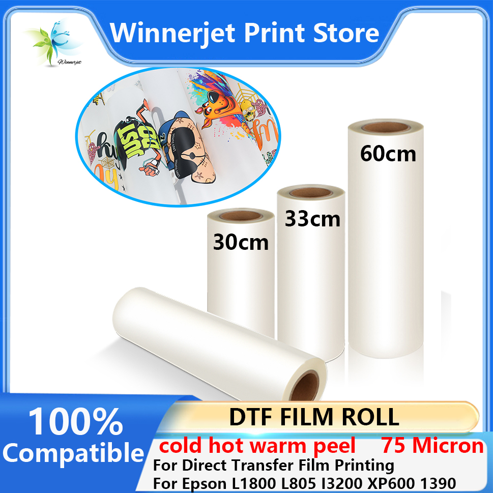 Dtf Hot Peel Film - 30cm 33cm 60cm*100m Gulungan Film PET